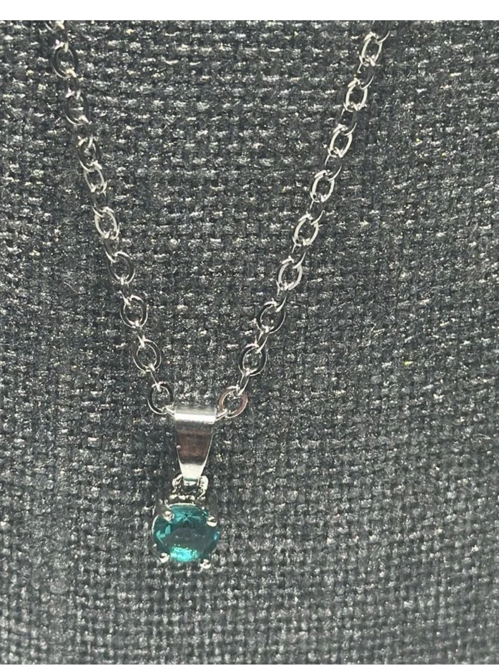NWT EFFY Silver Teal Green Gemstone Necklace 18”